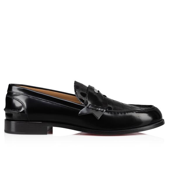 Christian Louboutin Penny Flat Black Croc Calf Leather Slip On Dress Loafer 42 9 main image 8